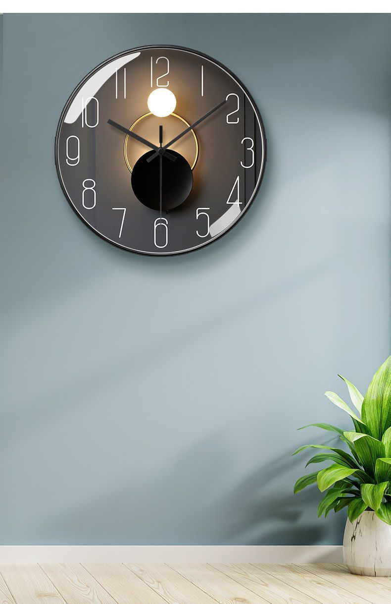 Light Luxury Modern Minimalist Radio-Controlled Automatic Time Adjustment Fashionable Home Living Dining Room Silent_voghion.com