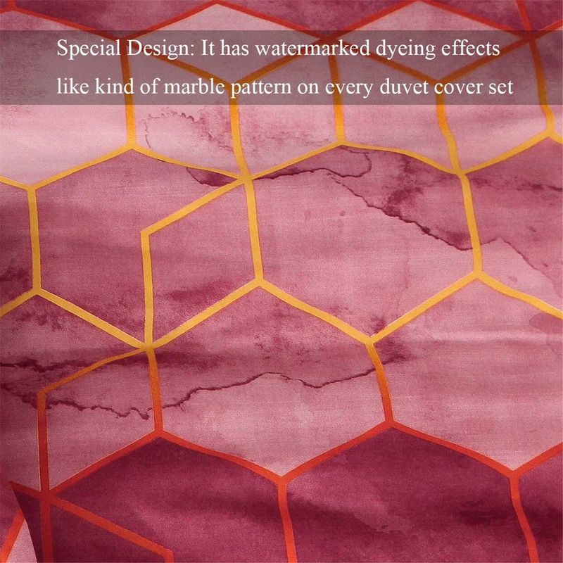 Luxury Geometric Print Duvet Cover Set With Gold Line Accents - Modern Minimalist Style Bedding Set For Queen, King, And Super King Sizes_voghion.com