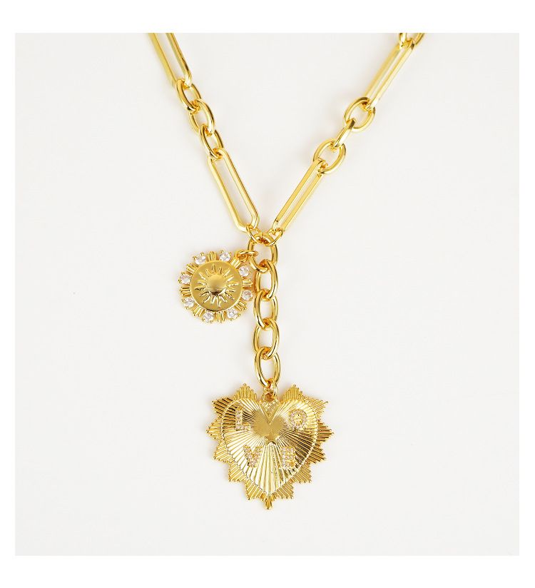 Collier en or véritable plaqué de chaîne de clavicule de chaîne de chandail de luxe léger de tempérament simple de style froid_voghion.com