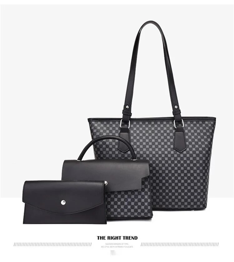 2023 neue Koreanische Mode Große Kapazität Drei Stück Abdeckung Mutter Tasche Einfache und Vielseitige frauen Schulter Handheld_voghion.com