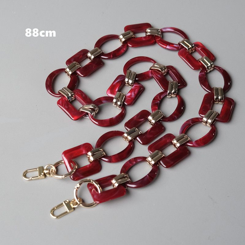 Vintage Bunte Acrylharz Farbblock Handgemachte Abnehmbare Dicke Damentasche Dekorationskette_voghion.com
