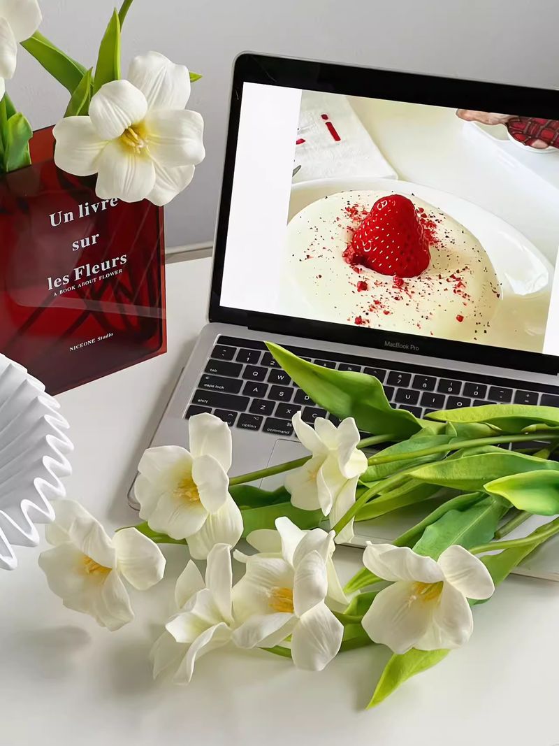 Ins Bionic Bouquet PU Tulip Artificial Flower Simulation Flower High Grade Realistic Living Room Table Decoration Flower Arrangement_voghion.com