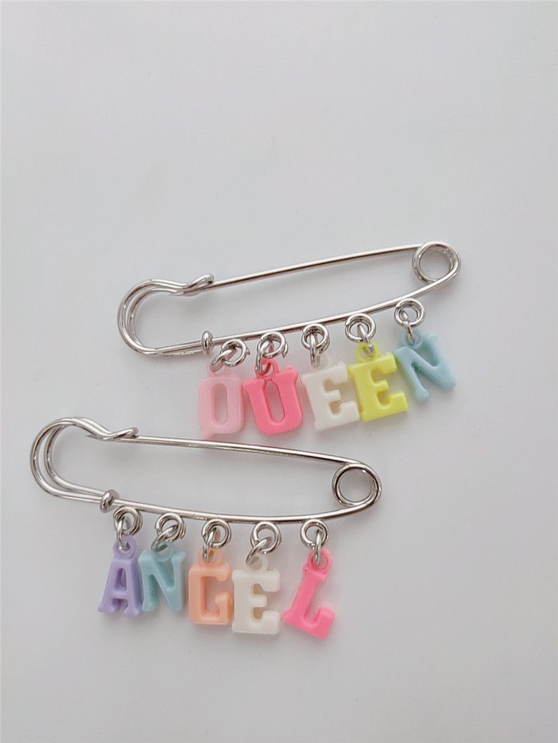 Color Random candy color letter pendant Pin waist trim_voghion.com