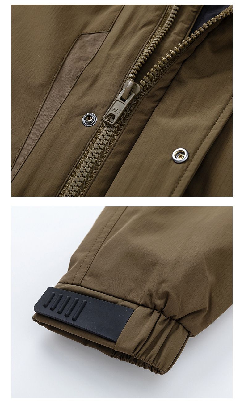 UNF Winddichte, warme Cleanfit-Jacke mit Kapuze, lockerer Passform, gefütterter Schnitt, verdickter Baumwollmantel für Herren, Herbst/Winter_voghion.com