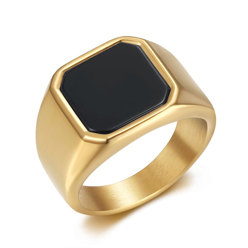 Herrenschmuck Personalisierter Modering aus Titanstahl mit natürlichem Edelstein Trendiger Schmuck aus Titanstahl_voghion.com