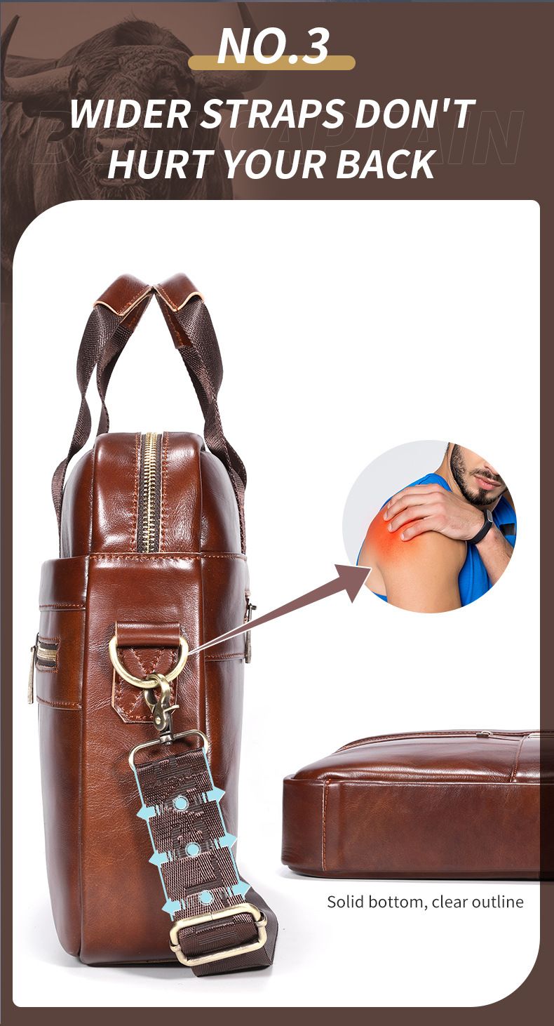 Leather goods men's leather briefcase business briefcase retro first layer cowhide crossbody laptop bag_voghion.com