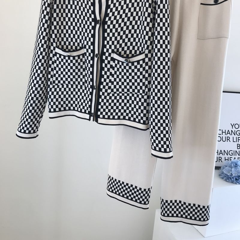 Dameskleding Tweedelige set voor kleine mensen in de herfst met een hoogstaand pak Kleine geurige stijl Wijde broek_voghion.com