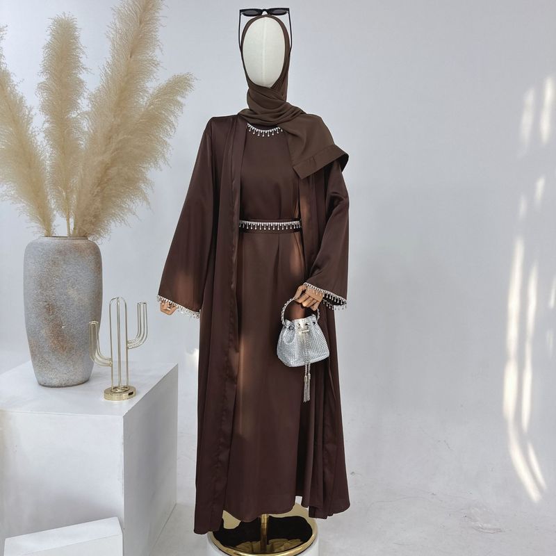 Müslüman Set Zarif Abaya Afrika Siyah Elbise Düğmeli Dubai Uzun Kadın Akşam Elbisesi Kaftan Fas Düğün Kaftan Ramazan_voghion.com