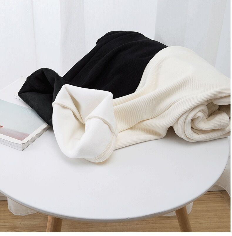 Pantaloni da donna a gamba larga in ciniglia foderati in pile - Tessuto in velluto di latte ultra morbido e caldo, pantaloni casual a vita alta dal taglio dritto con elegante drappeggio_voghion.com