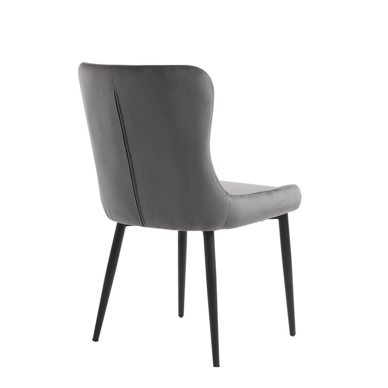 6er Set Samt Esszimmerstühle Mit Metallbeinen, Dunkelgrau_voghion.com