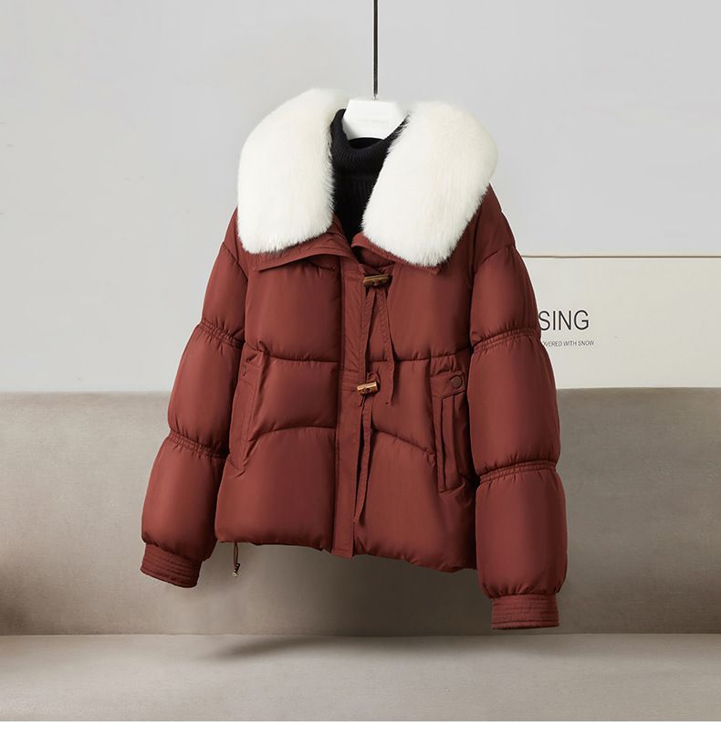 Kurze Pufferjacke für Damen im Winter mit Kunstpelzbesatz – kuschelige Oberbekleidung mit Fleecefutter für Casual- und Streetstyle_voghion.com