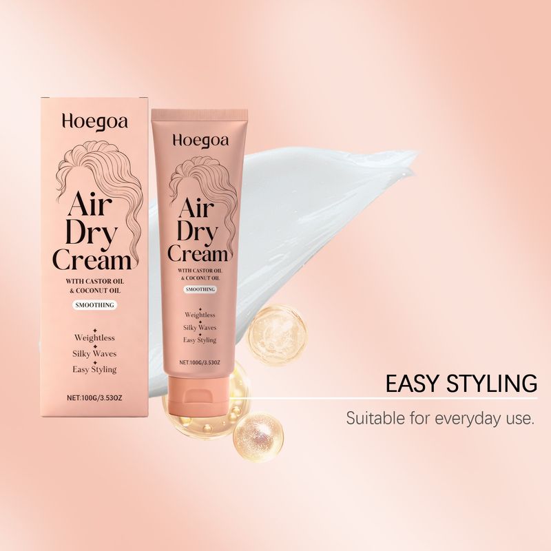 HOEGOA Curly Erfrischende, feuchtigkeitsspendende und nährende Haarpflegecreme für natürliches Locken-Styling_voghion.com