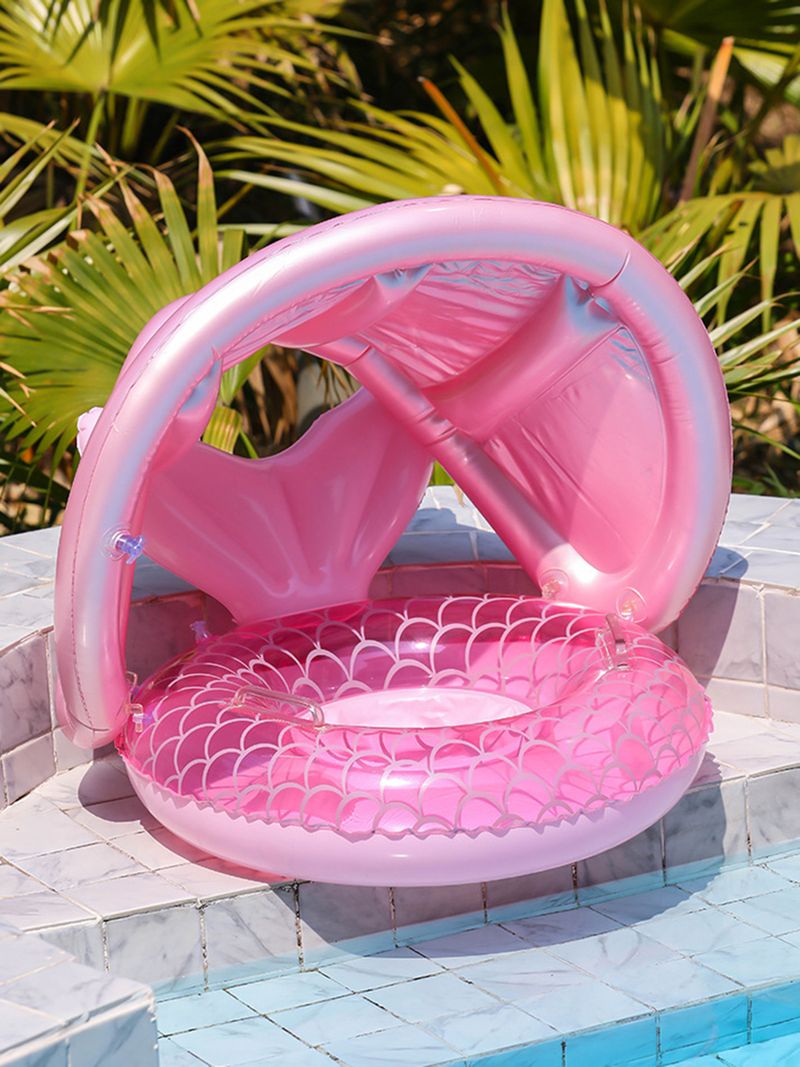 Scaun de înot pentru bebeluși, îngroșat, pentru copii de 1-4 ani, cu inel plutitor pentru copii cu design de sirenă și parasolar_voghion.com