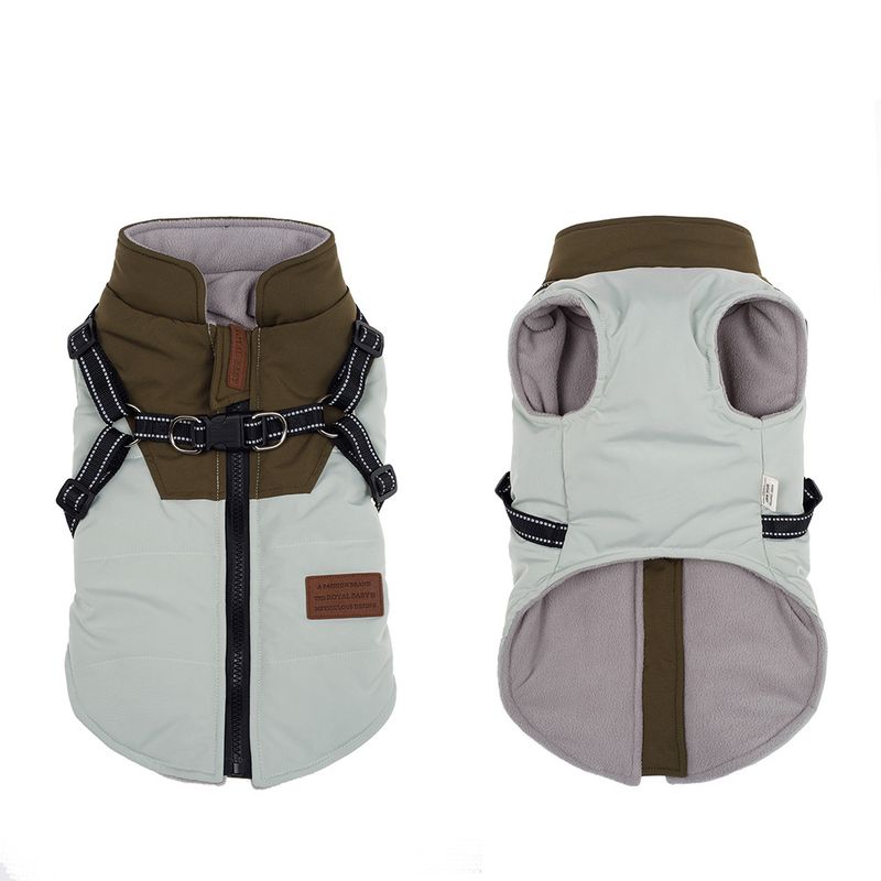 Haustierkleidung Warme, verdickte Herbst-Winter-Weste für zweibeinige Teddy-Bichon-Pommersche-Schnauzer-Kleinhunde_voghion.com