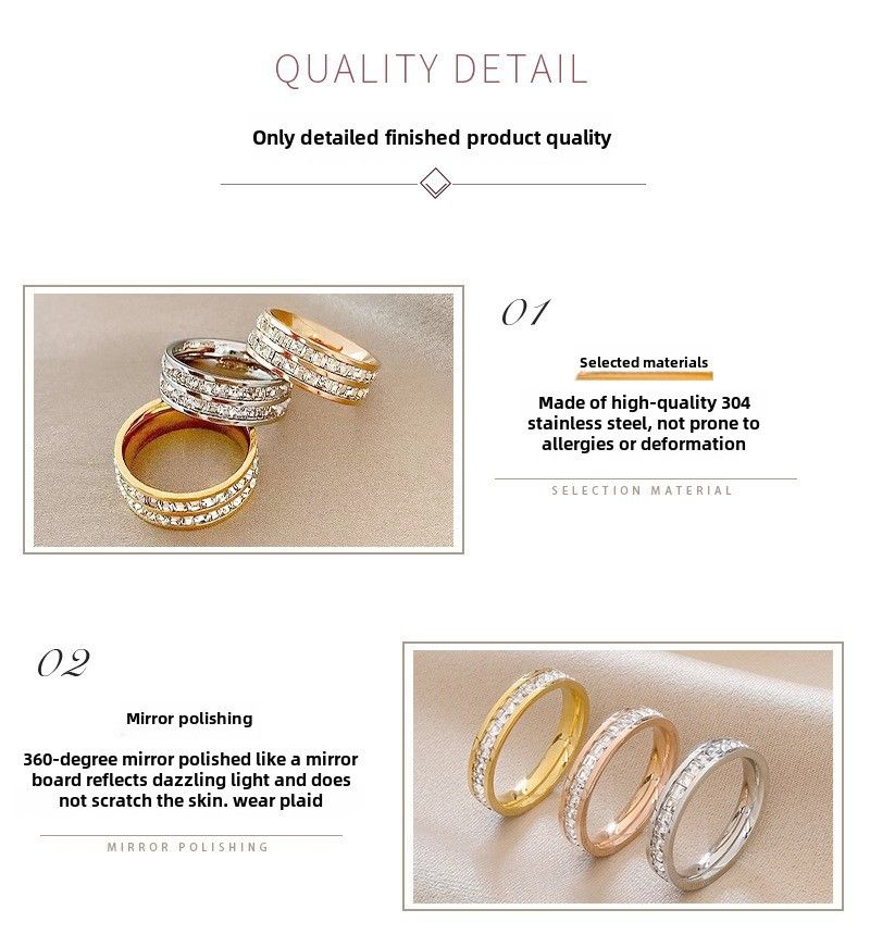 No fading titanium steel single and double rows of gyptian star ring high quality gyptian star light luxury high-end jewelry fashion accessories_voghion.com