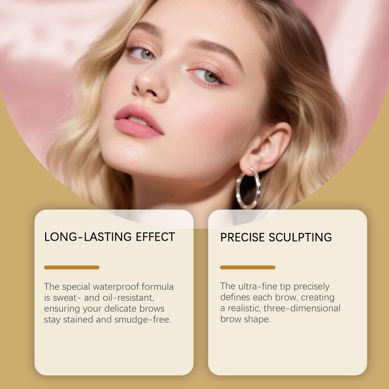 Zephoco Black 2-in-1 Rotating Eyebrow Pencil Smooth Strokes Smudge-Resistant Create Natural Three-Dimensional Wild_voghion.com