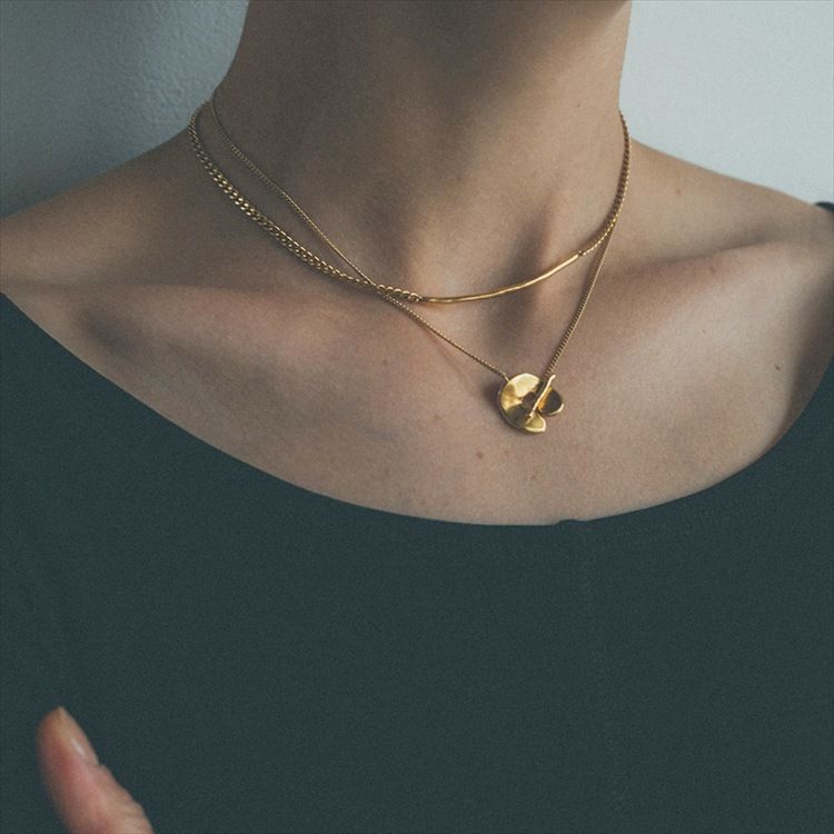 Ena Matsumoto Collaboration Double Layer Necklace Japanese Niche Design Brass Gold-Plated Two-Way Sweater Chain For Women_voghion.com