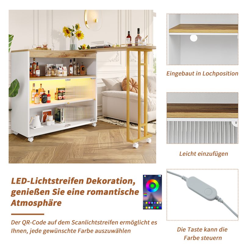 Lampada da tavolo esterna con LED 138-204x105cm, Bianco_voghion.com