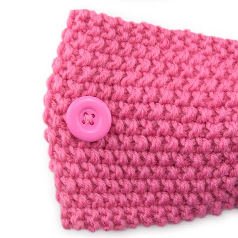 Mask Anti-Strangle Button Knitted Corn Kernel Bowknot Yarn Sports Ear Protection Headband_voghion.com