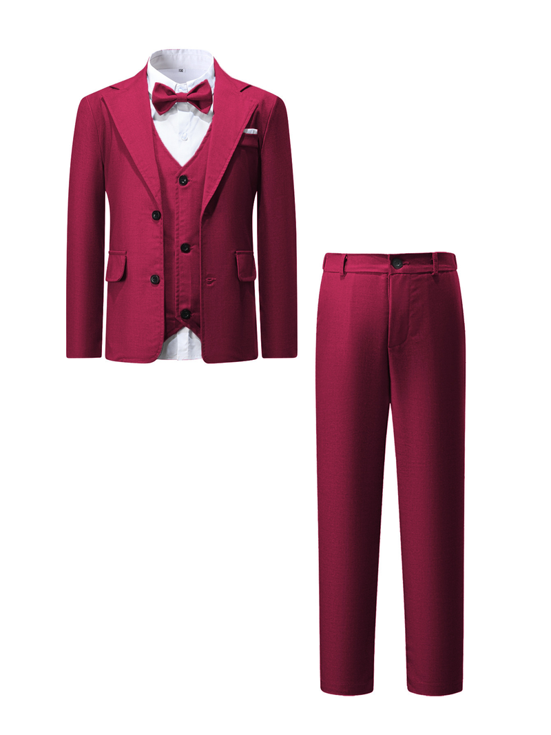 Baby Clothes Boy Suit Long-sleeved Shirt Host Suit Waistcoat Trousers Gentleman Dress Four-piece Set_voghion.com