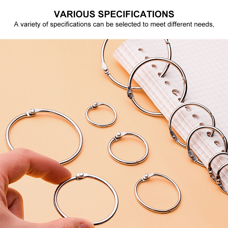 15/30pcs 20-88mm Loose Leaf Book Binder Hinge Snap O Ring Locking Keychain Metal Craft Parts 20 25 30 38 45 50 55 70 88mm_voghion.com