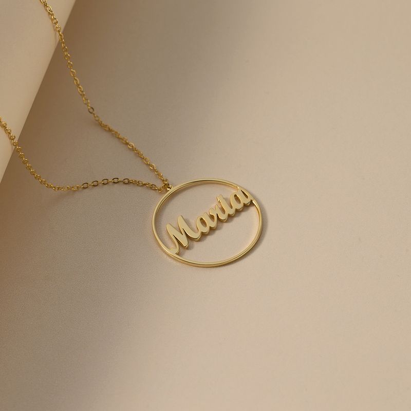Gioielli in argento, geometria esagerata, semplice collo traforato, generoso cerchio da donna, nome personalizzato con lettera_voghion.com