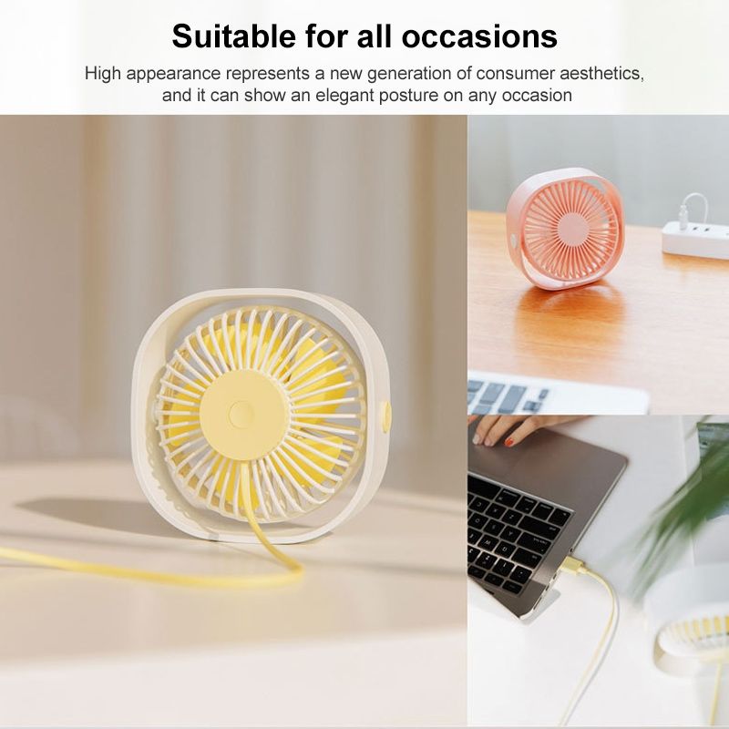 Mini ventola da tavolo USB con rotazione a 360 gradi e 3 velocità (rosa)_voghion.com