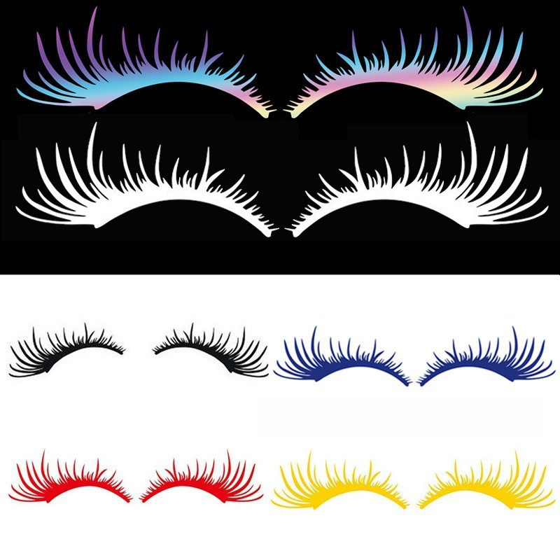 Car sexy eyelashes car decoration reflective personality sticker, headlight eyebrow sticker_voghion.com
