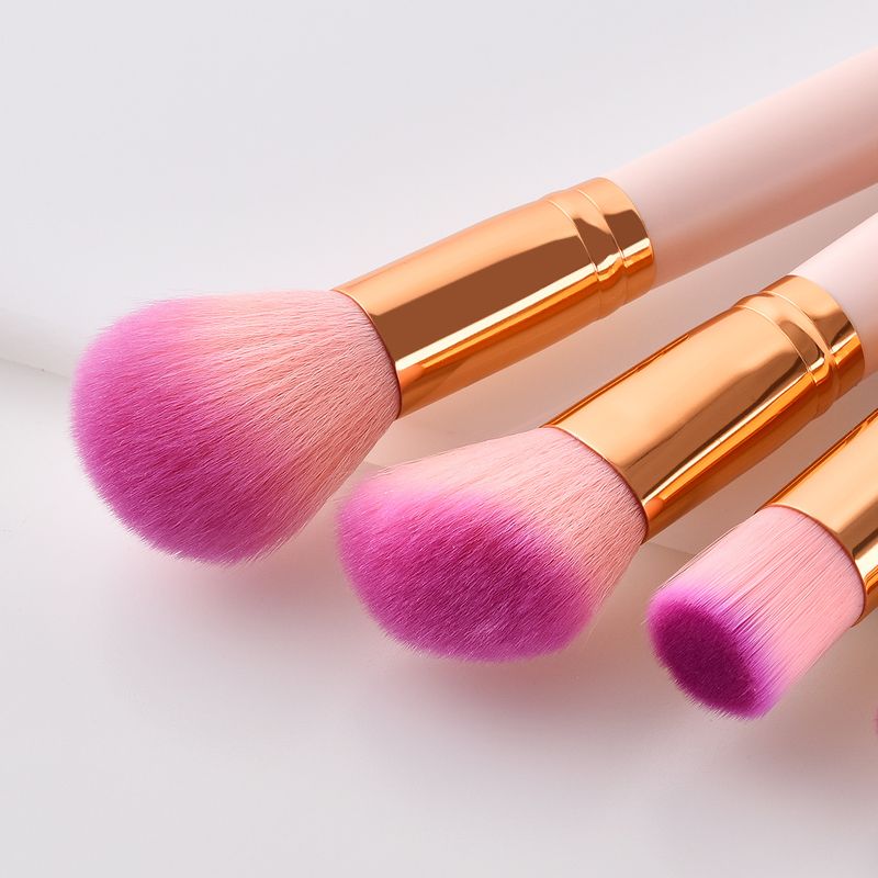 Pennelli per trucco da 5 pezzi, strumenti di bellezza, manico in legno Yuncai, tubo per la bocca, capelli in nylon GUJHUI_voghion.com