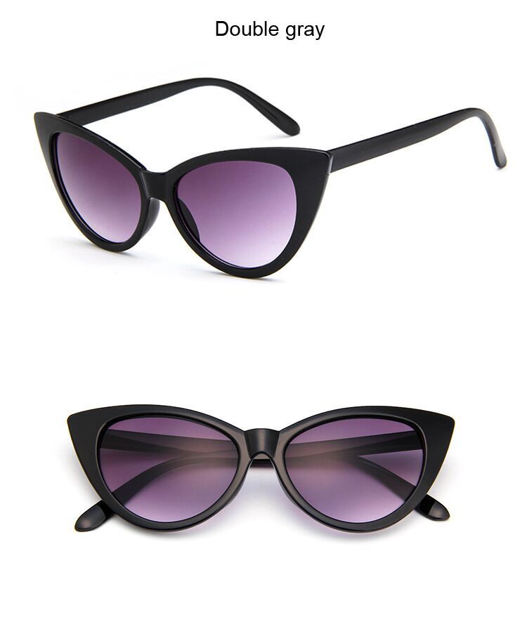 Occhiali da sole da donna stile Cat Eye retrò sexy alla moda, classici, neri e bianchi, con montatura a occhio di gatto e sfumatura Oculos De Sol_voghion.com