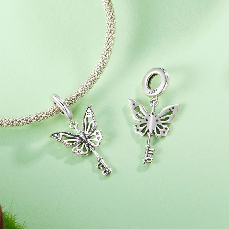 Schmetterling Schlüsselanhänger Charm Sterling Silber Charm_voghion.com
