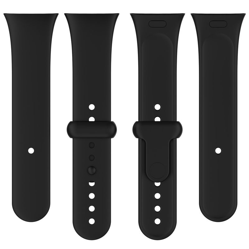 Redmi Watch 3 Tırnak Düğmeli Silikon Saat Kayışı (Siyah) için_voghion.com