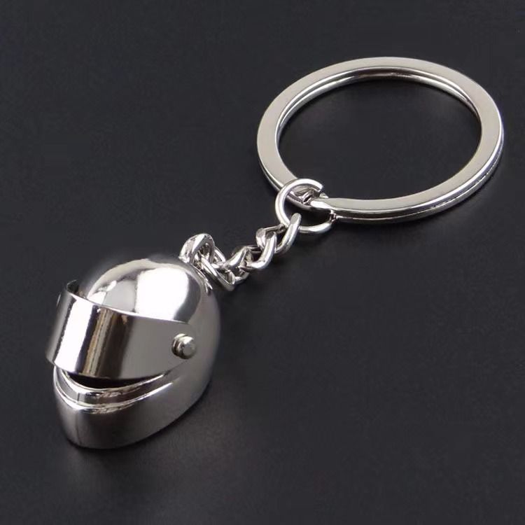 Unisex Creative metal motorcycle helmet keychain small gift mini simulation small toy helmet_voghion.com