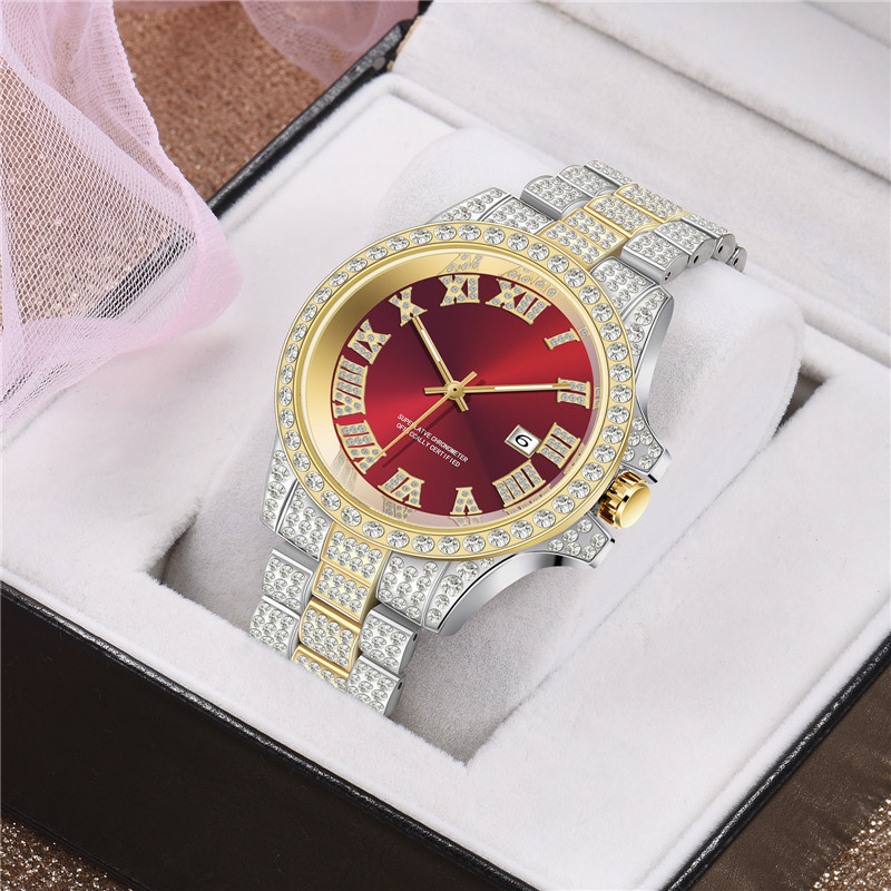 Merk Diamond Set voor heren nieuwe mode Water Ghost Hip Hop kalender quartz horloge_voghion.com