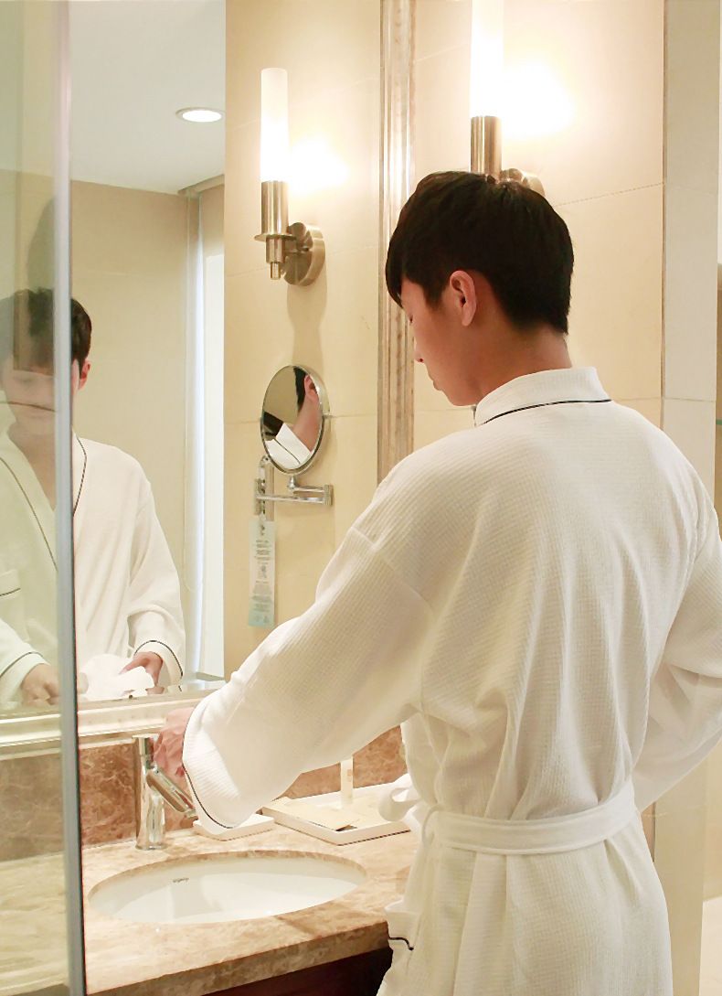Premium Waffle Weave Bathrobe - Soft & Highly Absorbent (Hotel Quality, Couple's Matching)_voghion.com
