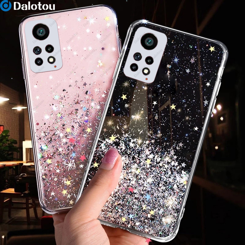 Luxus Bling Glitter Star Fall Für Xiaomi Redmi Hinweis 11 Pro 11S 10S 10 9 8 9T 9A 8T Mi 12 12X 11 Lite NE 5G Poco X3 M4 P_voghion.com