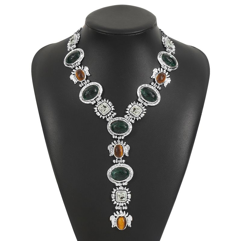 Collier unique en résine de style baroque, luxueux et tendance, style ethnique, N12323 ZA_voghion.com