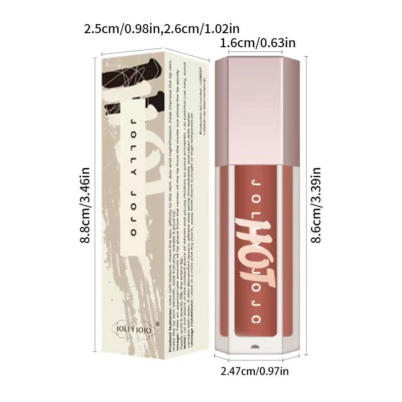 JOJO otte-farvet gennemsigtig lipgloss vandglans spejl lip glaze fugtgivende læbestift makeup engros_voghion.com