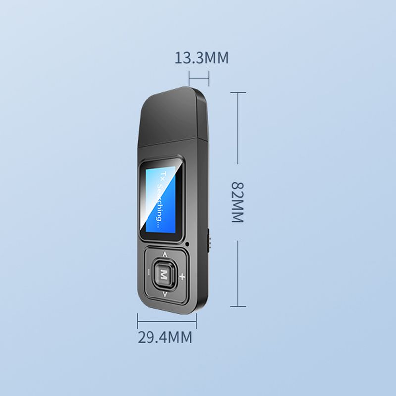Bluetooth 5.0 Empfänger Sender Audio Adapter LCD Display 3,5mm Aux Wireless Stereo Musik Adapter Für TV PC Auto Lautsprecher_voghion.com