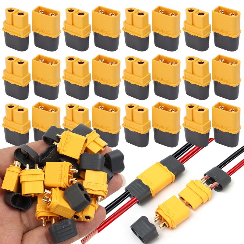 1-40 pezzi XT60 connettori maschio e femmina con guaina per adattatore XT-60 per motore a batteria RC FPV_voghion.com