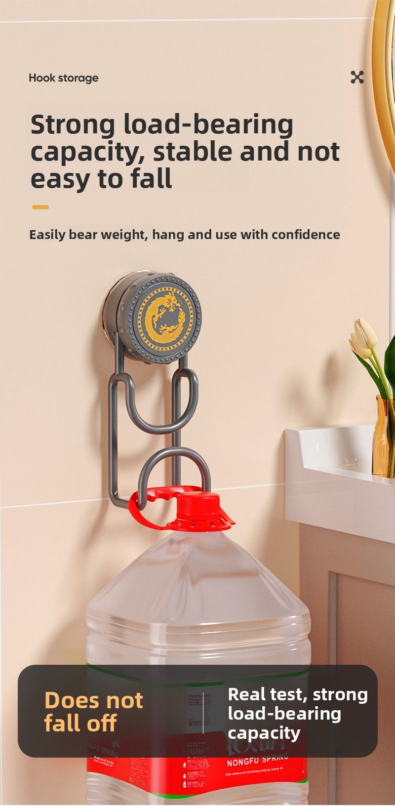 Light Luxury Rotating Suction Cup Rack Bathroom No-Drill Hook Household Hanger Wall-Mounted Basin Magic Tool_voghion.com