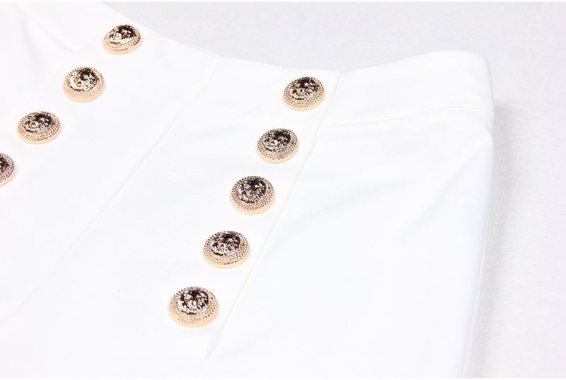 Women's clothing new fashion double-breasted rivet concealed button loose straight pants women's trousers casual commuting supply_voghion.com