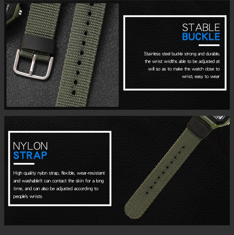Men's Watches Nylon Canvas Men's Thin Square Classic Student Watches With Retro Electronic Watches Luminous Waterproof Movement._voghion.com