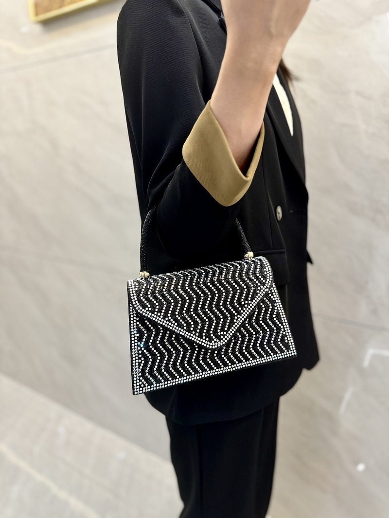 Einfache Handtasche Tasche Strass Voll Strass Abend Tasche Hochzeit Bar Bankett Schräg Abend Tasche_voghion.com