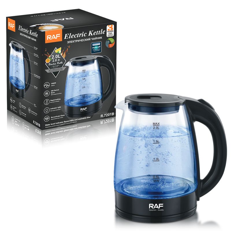 RAF Grenzüberschreitender europäischer Standard Glas Home Elektrischer Wasserkocher mit automatischer Abschaltung Gesundheit Großhandel R.7201_voghion.com