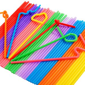 EcoFlex 300-Pack Curved Straws - BPA Free Disposable_voghion.com