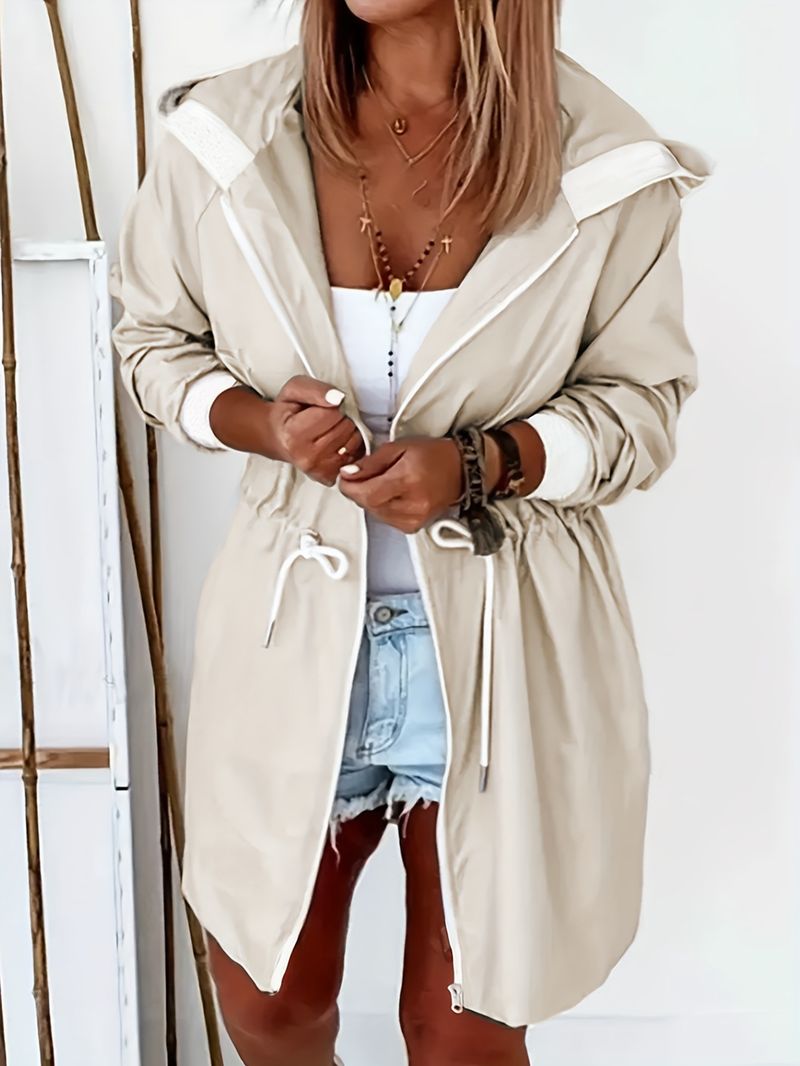 Women's Clothing Autumn And Winter Casual Simple Hooded Women's Windbreaker Summer New Style Jacket_voghion.com
