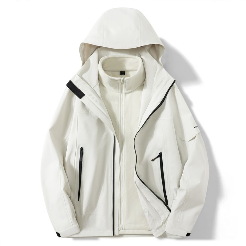 Giacca da uomo impermeabile 3 in 1 laminata per escursionismo, ciclismo, alpinismo, fodera in pile staccabile, da donna_voghion.com