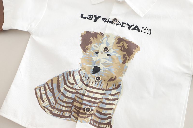 Abbigliamento per bambini primavera e autunno 2025, edizione coreana, camicia per cani, felpa con cappuccio, manica lunga, due pezzi, stile western_voghion.com