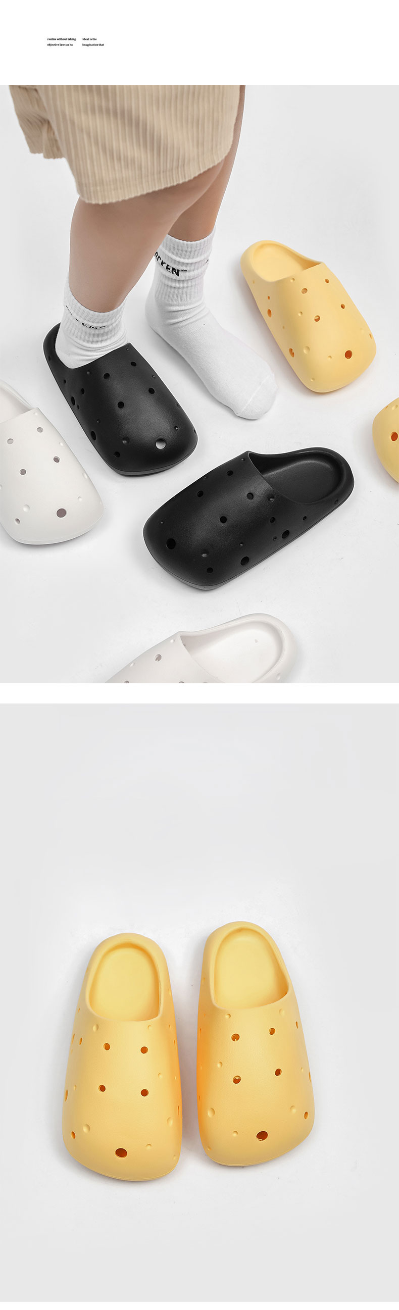 Unisex sýrové pantofle pro muže a ženy, letní kreslené měkké silné podrážky, vtipné venkovní plážové sandály, koupelnové neklouzavé boty_voghion.com